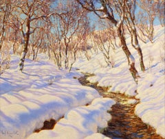 Winter Sunlight - Realist Landscape Oil Painting by Ivan Fedorovich Choultse