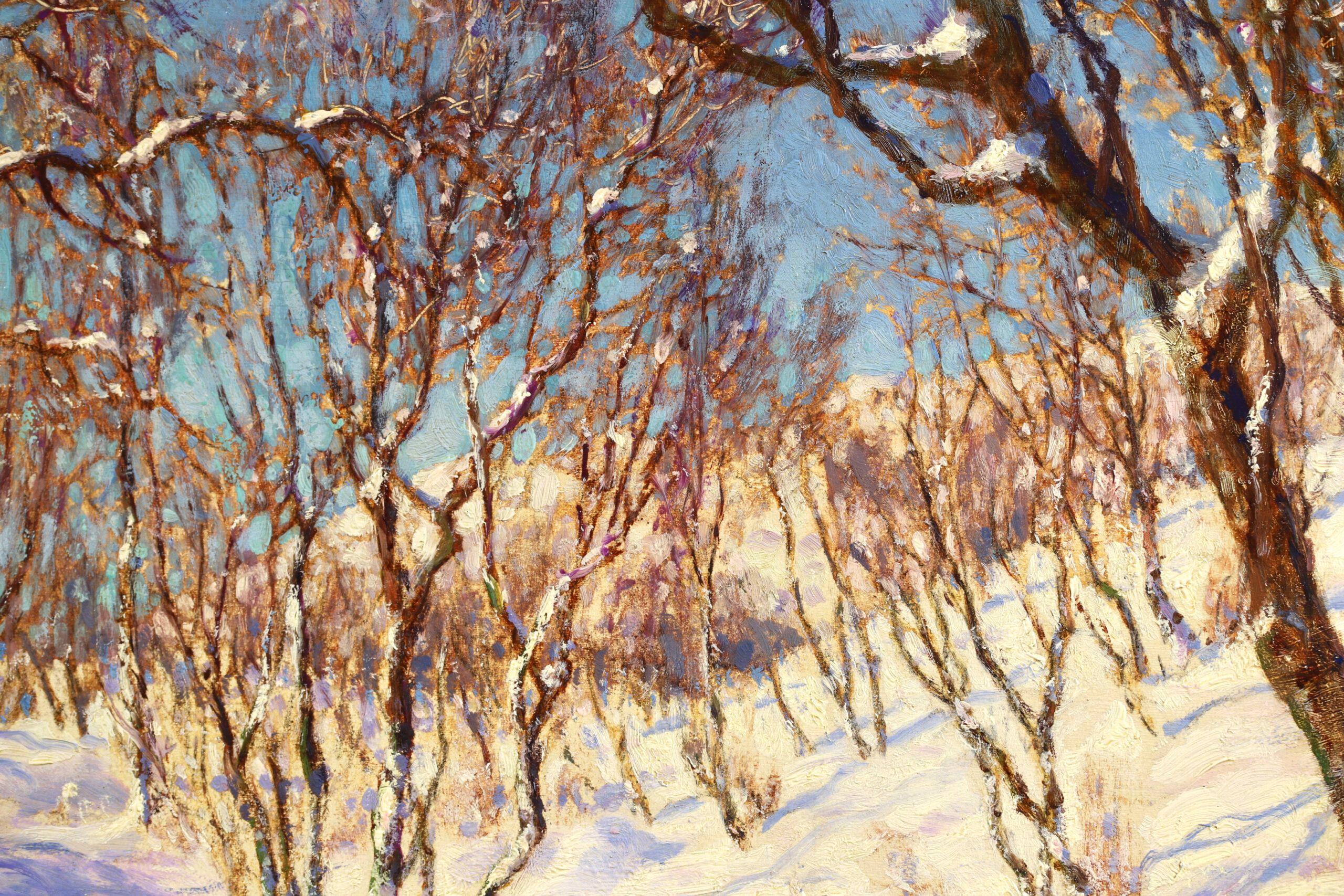Winter Sunlight - Realist Landscape Oil Painting by Ivan Fedorovich Choultse For Sale 1