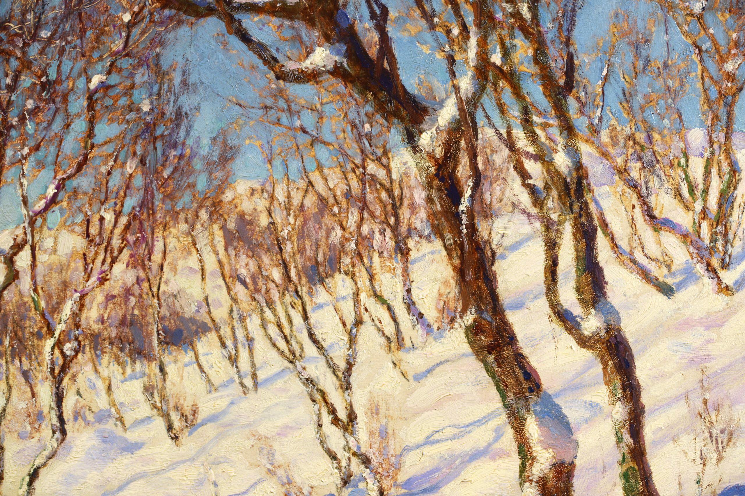 Winter Sunlight - Realist Landscape Oil Painting by Ivan Fedorovich Choultse For Sale 2