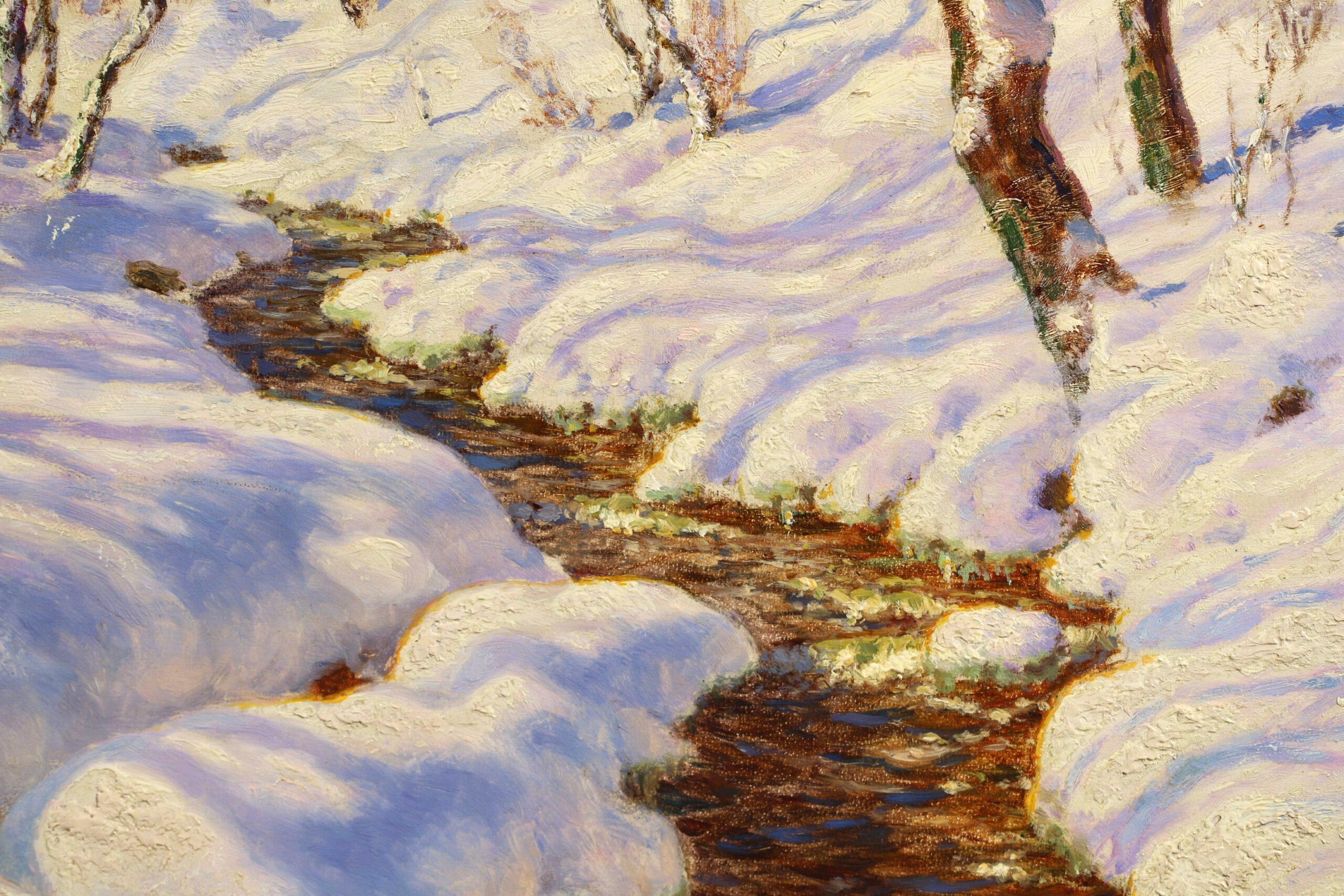 Winter Sunlight - Realist Landscape Oil Painting by Ivan Fedorovich Choultse For Sale 3