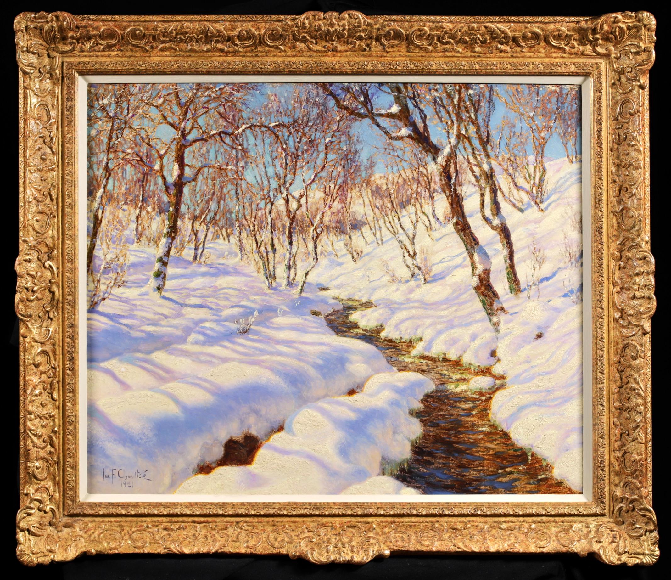 A Winter Sunlight - Paysage réaliste peint à l'huile par Ivan Fedorovich Choultse