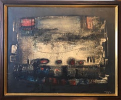 Brazilian Modernist Abstract Oil Painting Latin American Expressionist Concreta