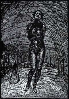 Ivan Gardea, ¨Soledad I¨, 2009, Linogravure, 28.7x20.9 in