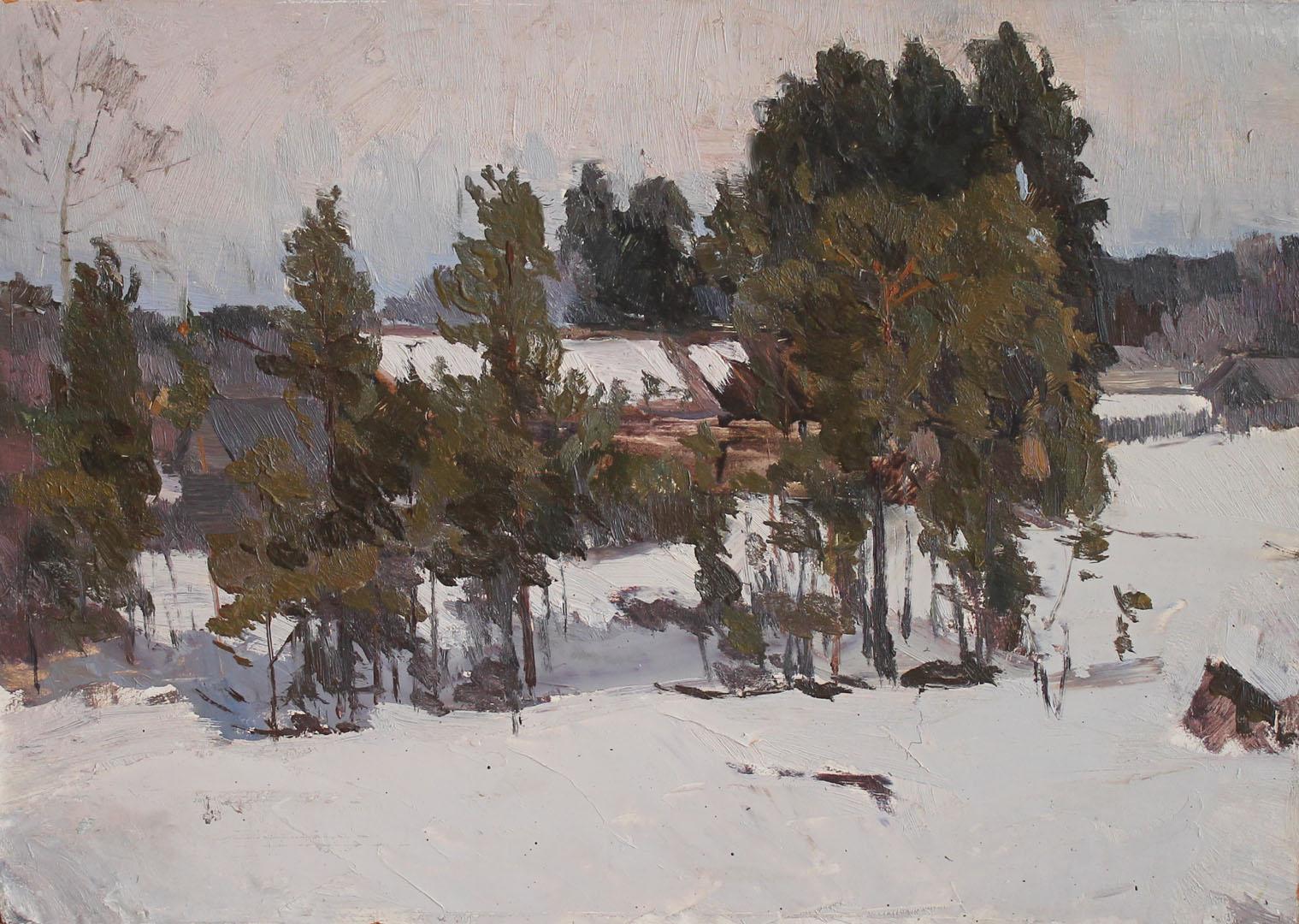 Ivan Gomzikov Landscape Painting - Winter 