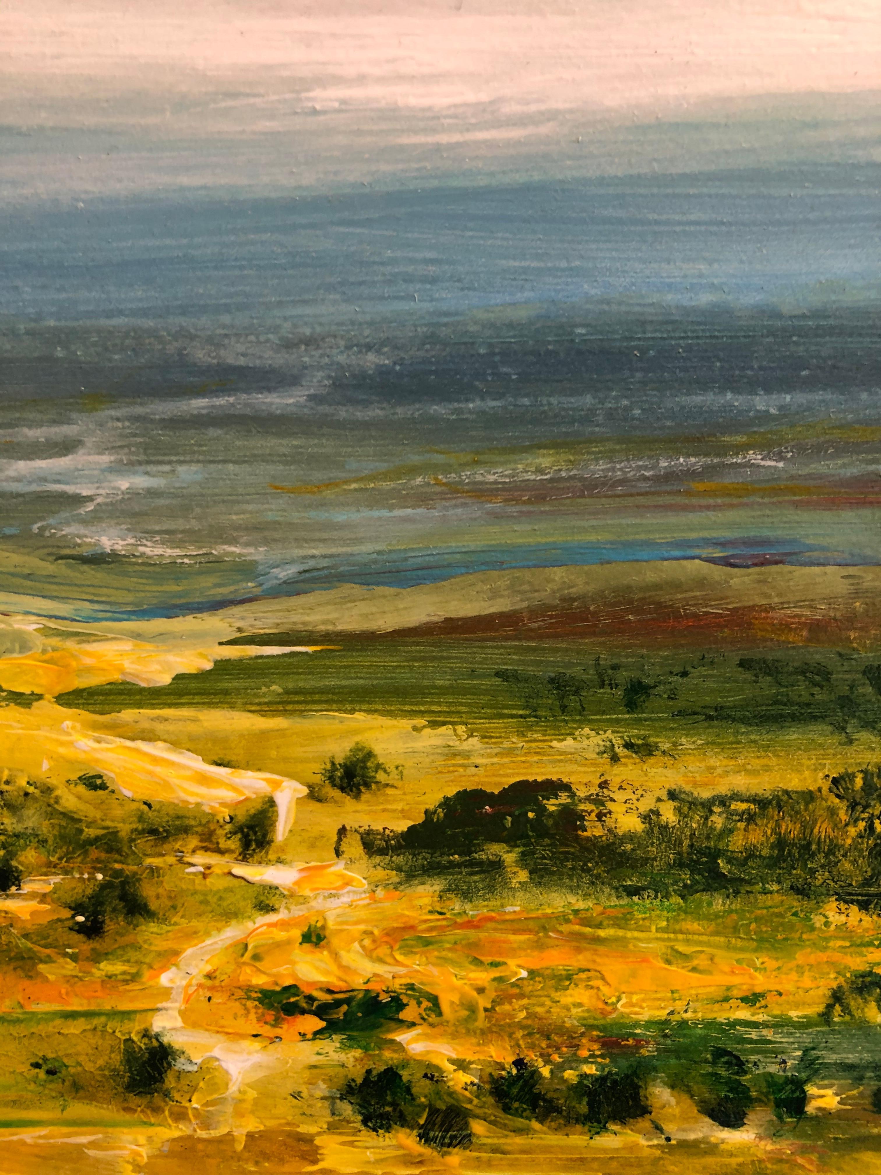 From Somewhere to Nowhere-ORIGINAL abstract landscape PAINTINGS-CONTEMPORARY Art - Brown Landscape Painting by Ivan Grozdanovski