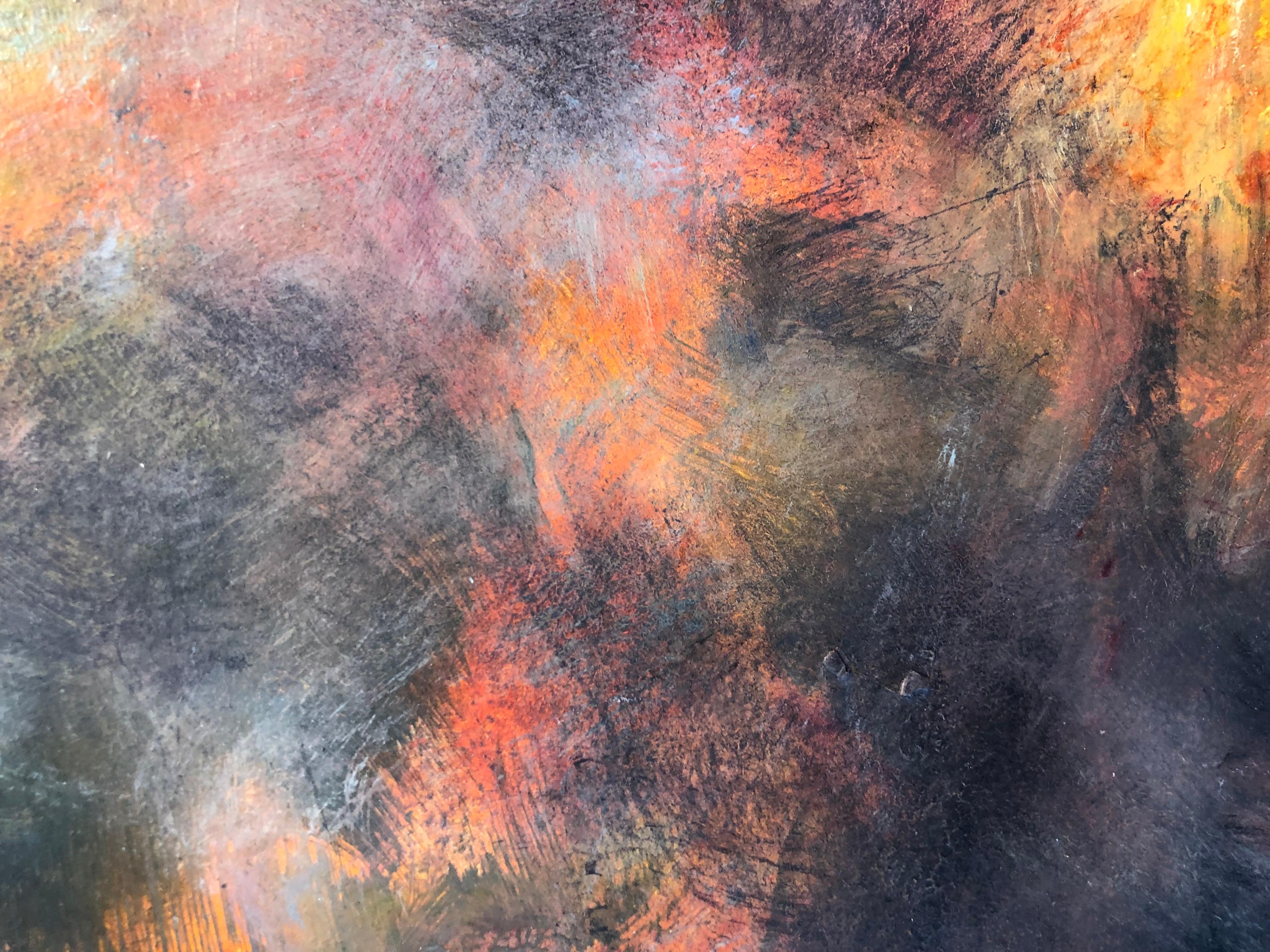 Seize the Moment-Original contemporary  impressionism landscape oil painting-Art - Brown Landscape Painting by Ivan Grozdanovski