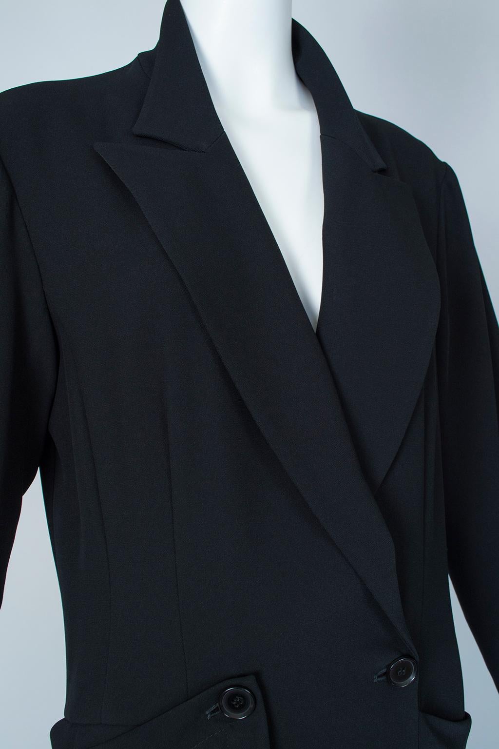 Women's Ivan Grundahl Black Avant Garde Wrapping Draped Trench Coat – Eu 40 (Med), 1990s For Sale