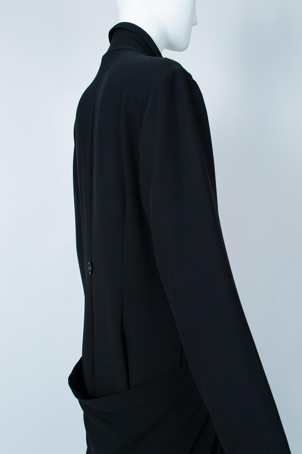 Ivan Grundahl Black Avant Garde Wrapping Draped Trench Coat – Eu 40 (Med), 1990s For Sale 1