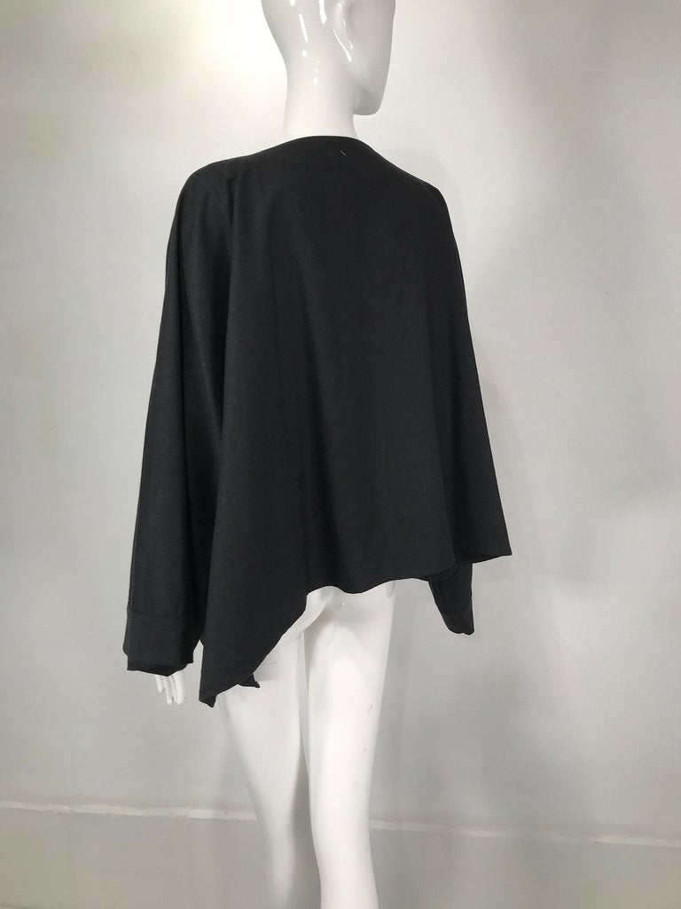 Ivan Grundahl Black Wool Kimono Sleeve Asymmetrical Hem Jacket For Sale at  1stDibs