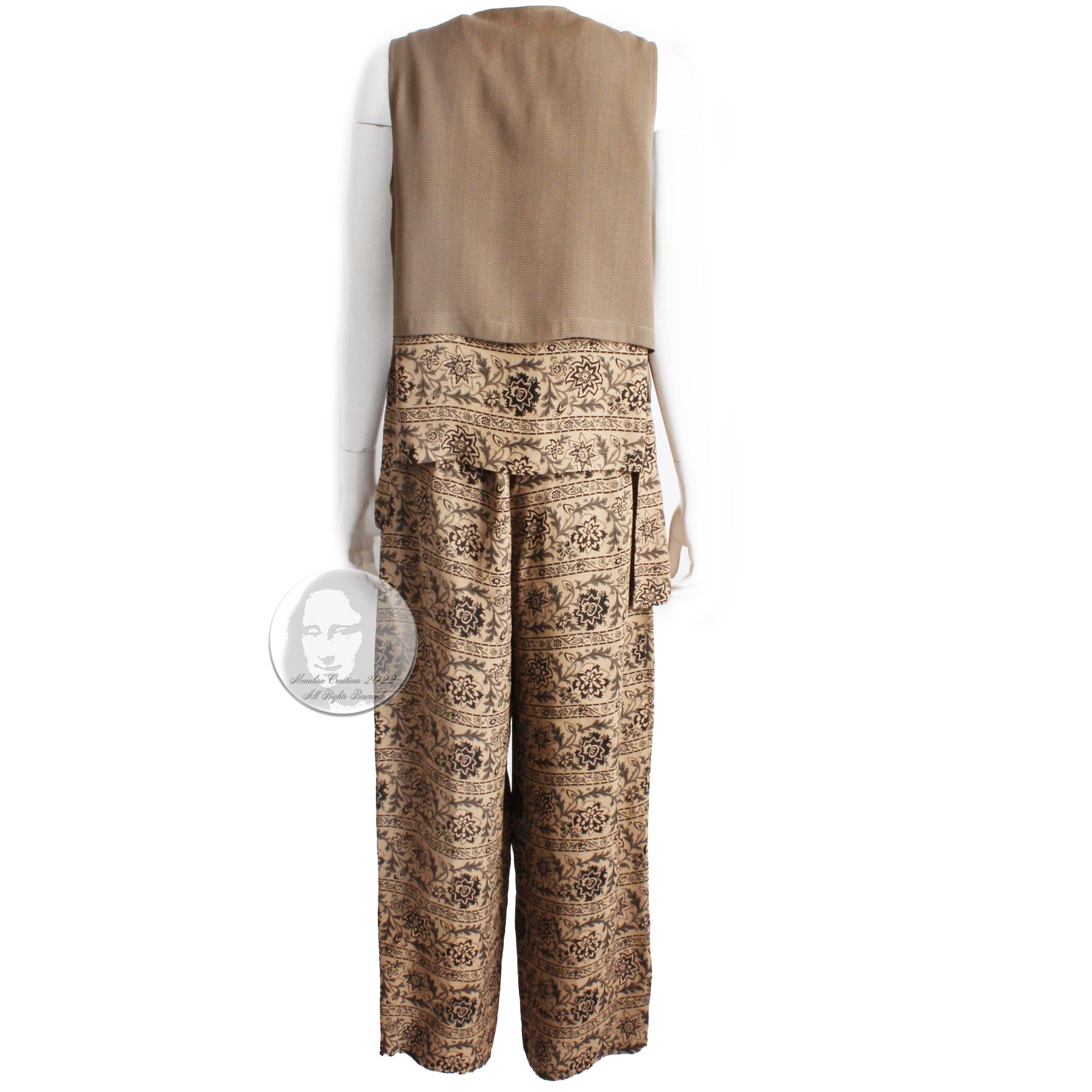 Women's Ivan Grundahl Long Vest & Pants 2pc Set Lagenlook Asymmetric Hem NWT NOS Sz M/40 For Sale