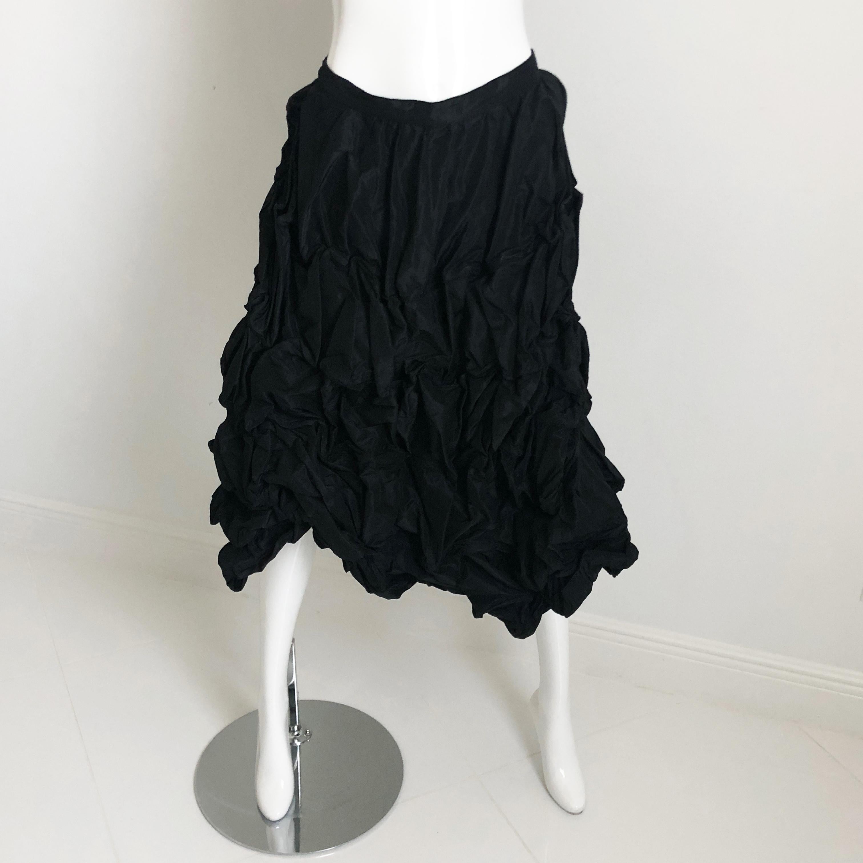 Ivan Grundahl Skirt Wire Frame Black Microfiber Modernist Sculptural Sz 40 6
