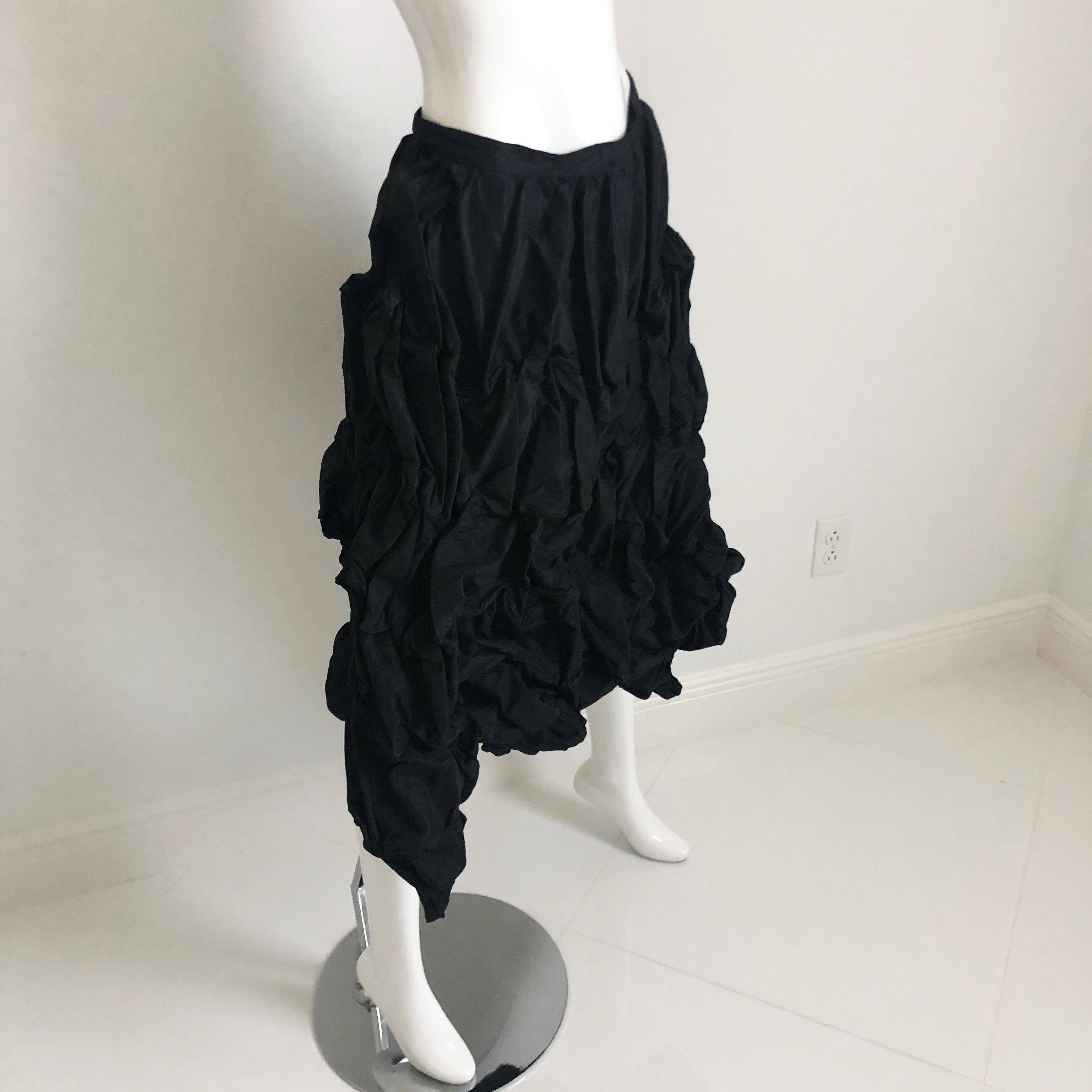 Ivan Grundahl Skirt Wire Frame Black Microfiber Modernist Sculptural Sz 40 7