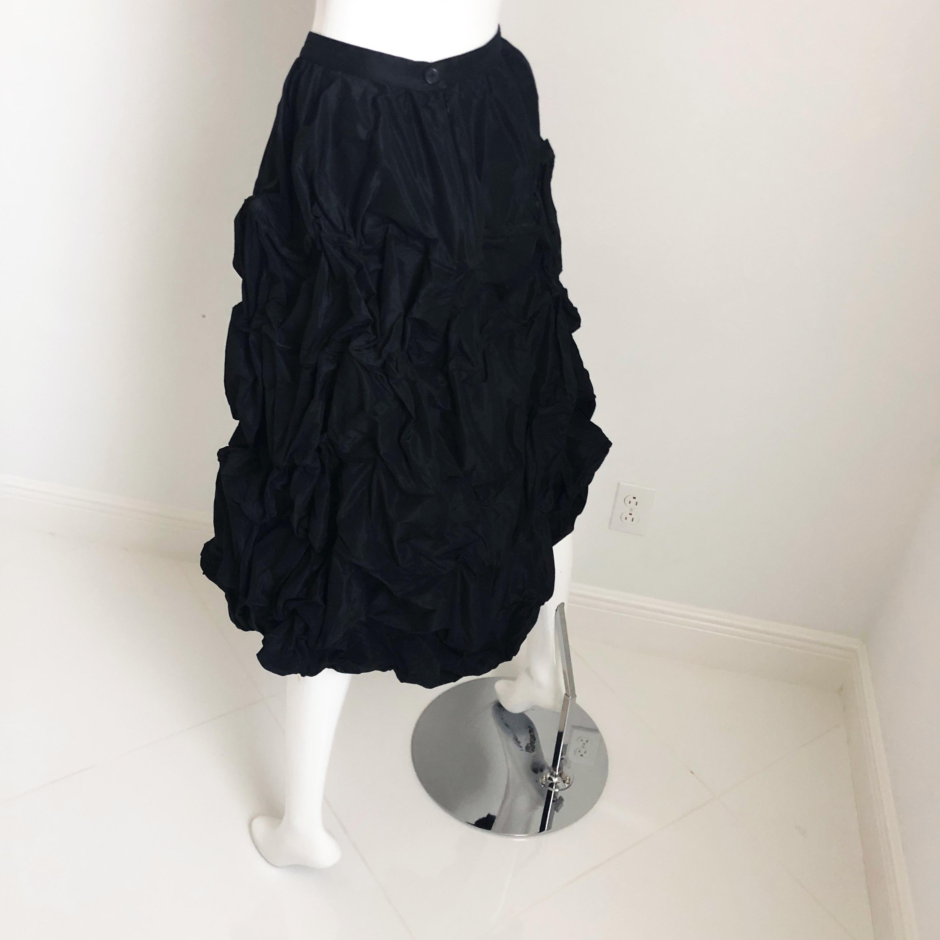 Ivan Grundahl Skirt Wire Frame Black Microfiber Modernist Sculptural Sz 40 9