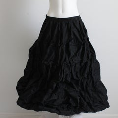Ivan Grundahl Skirt Wire Frame Black Microfiber Modernist Sculptural Sz 40