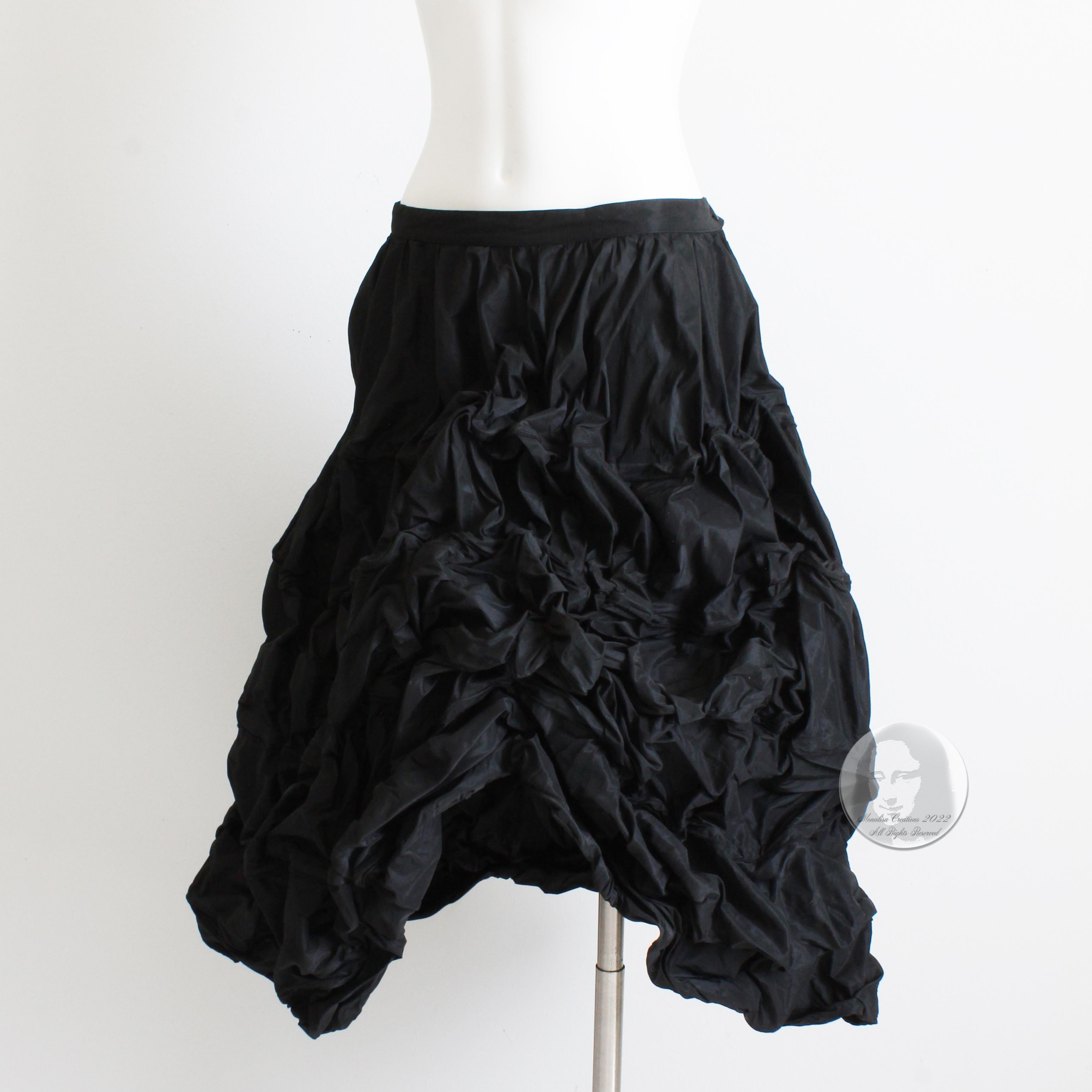 Ivan Grundahl Skirt Wire Frame Black Microfiber Modernist Sculptural Sz 40 For Sale 2