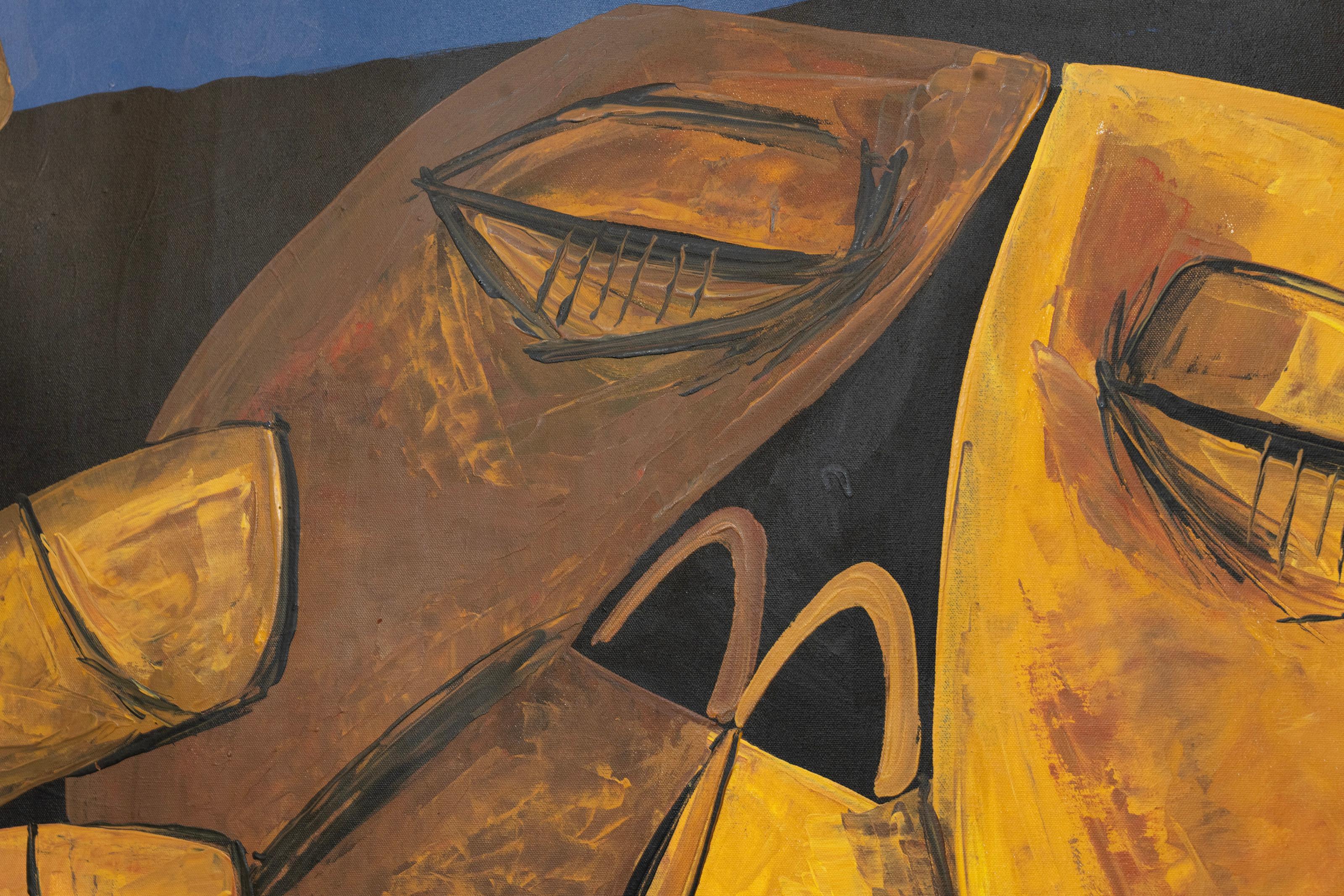 Meditacion Kowa, Acrilico Surrealista sobre Lienzo por Ivan Guayasamin en venta 1