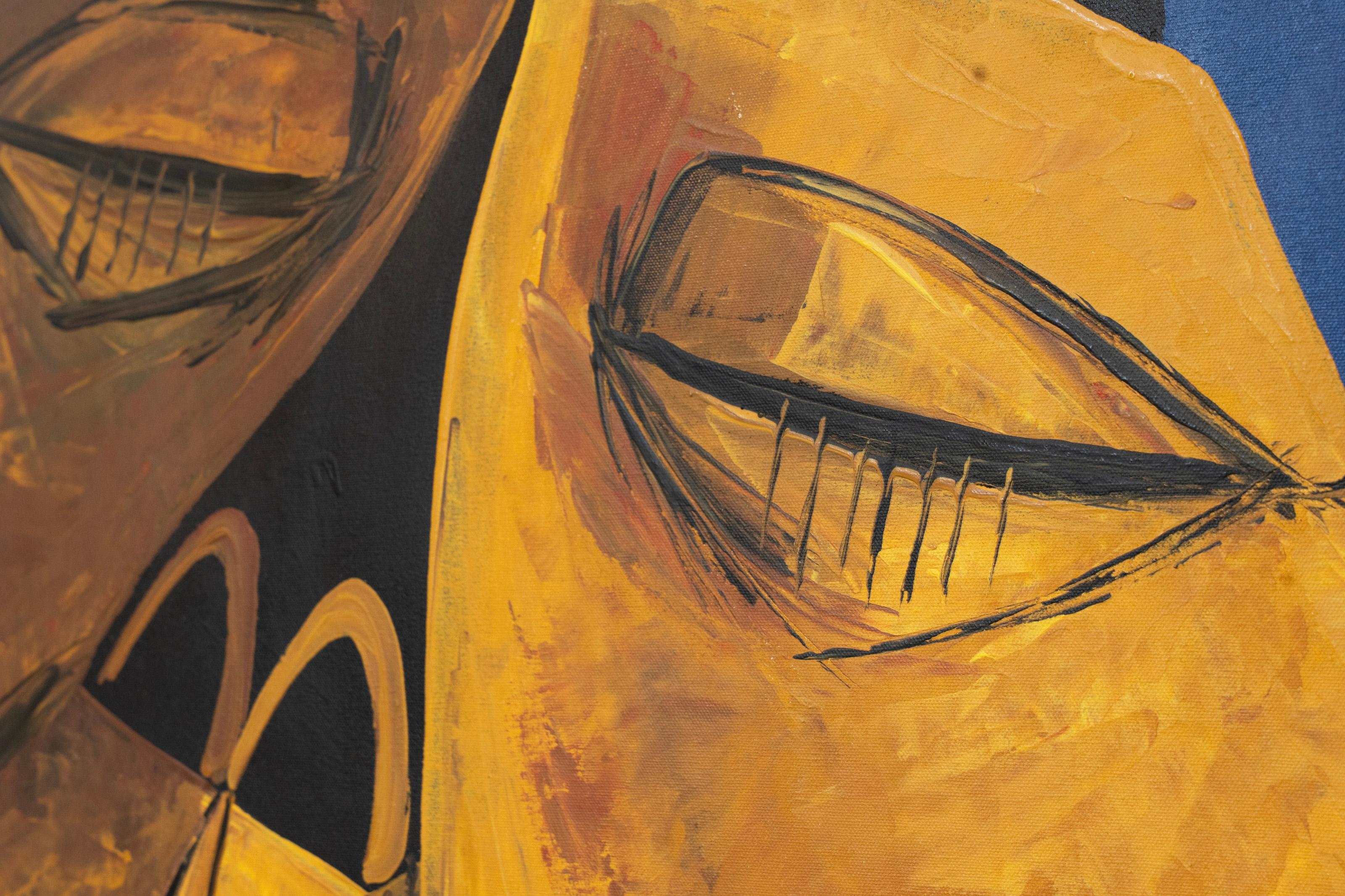 Meditacion Kowa, Acrilico Surrealista sobre Lienzo por Ivan Guayasamin en venta 3