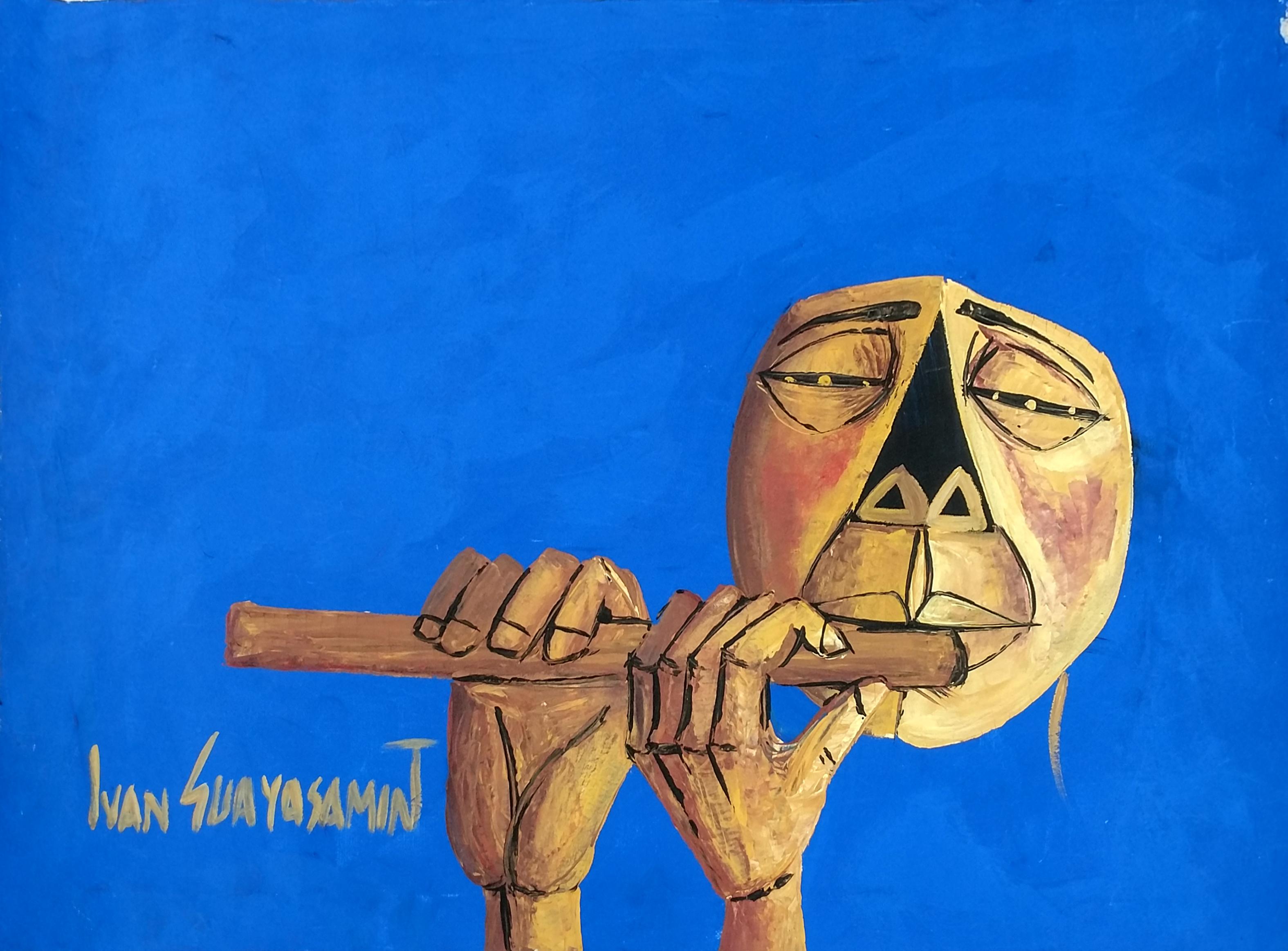 Ivan Guayasamin Figurative Painting - UNTITLED (FLAUTA)