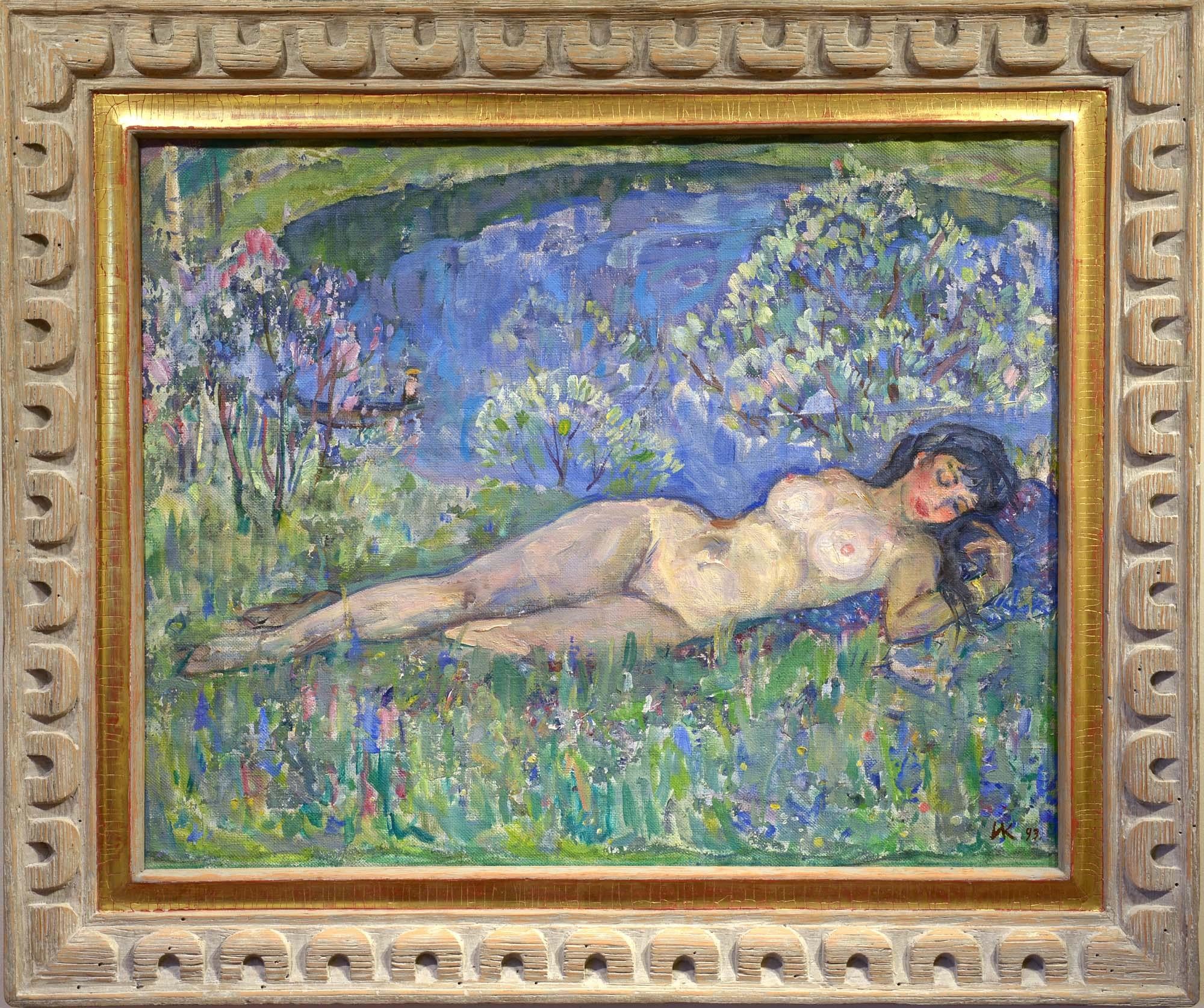 By the Shore, Ivan Kirilov, Russian, Nude, Figural, 20th C Impressionist Oil 1