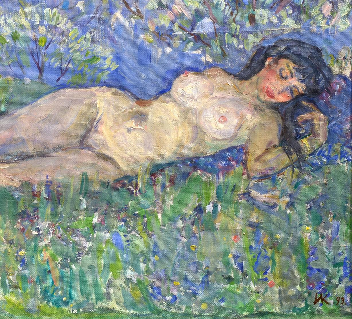 By the Shore, Ivan Kirilov, Russian, Nude, Figural, 20th C Impressionist Oil 3