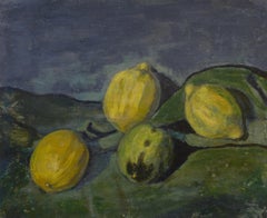 Les Citrons, Still Life with Lemons, Post-Impressionist, Oil on board
