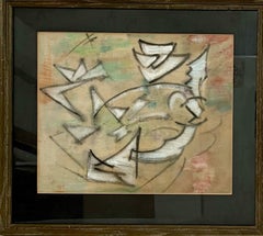 Ukrainian Expressionist Abstract Mixed Media Futurist Painting Ivan Kurach