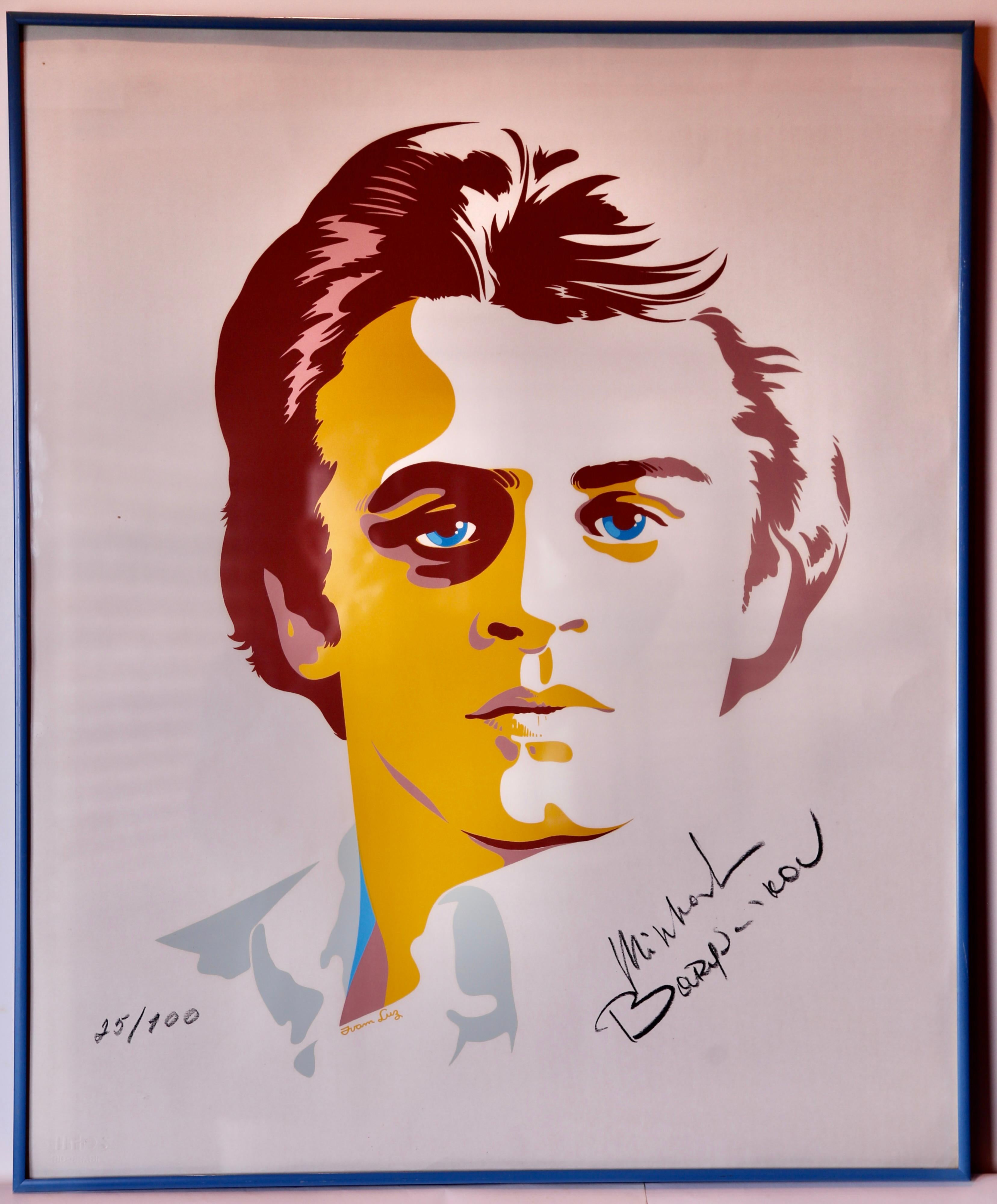 Mikhail Baryshnikov Autographed Mid-20th Century Numbered Serigraph by Ivan Luz