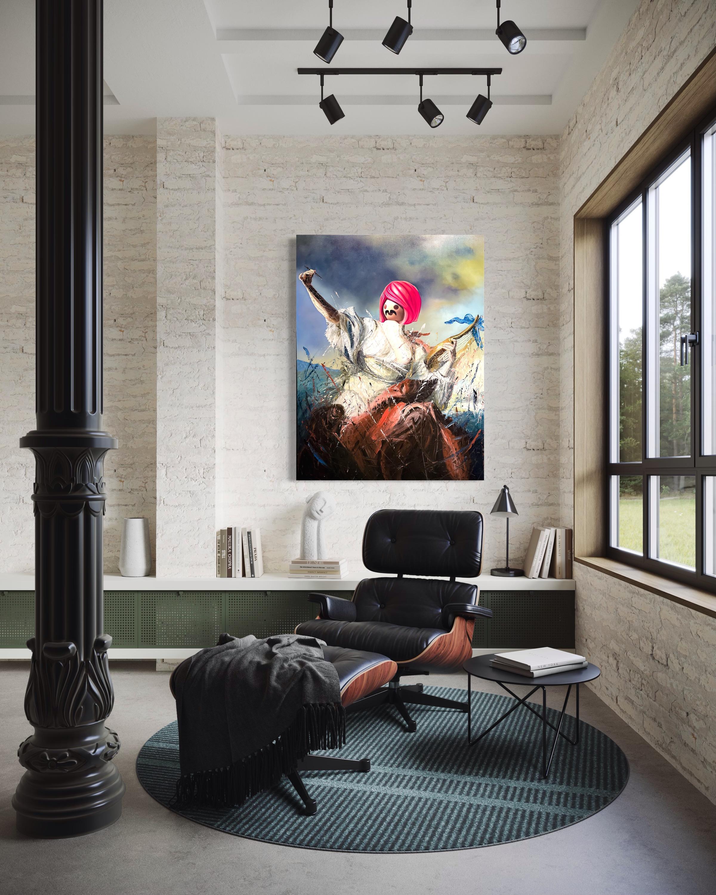 Frei, aber unbewusst (Schwarz), Abstract Painting, von Ivan Madrigal