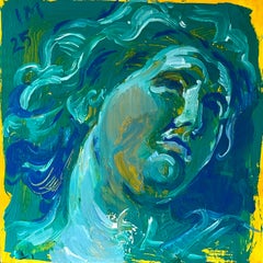 Angel Face I - Colorful Painting of Bernini's Angel Sculptures in Rome