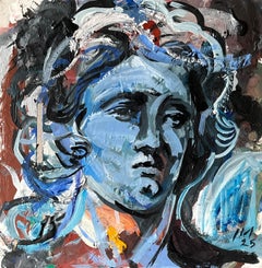 Angel Face IV - Painting Inspired by Bernini's Angel Sculptures in Rome