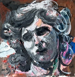 Angel Face VIII - Painting Inspired by Bernini
s Angel Sculptures in Rome