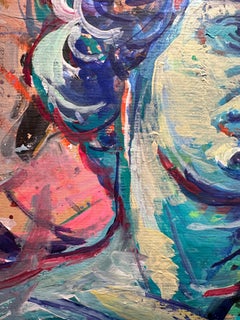 Engelsüberschneidung - Buntes Gemälde von Berninis Engelsskulptur in Rom