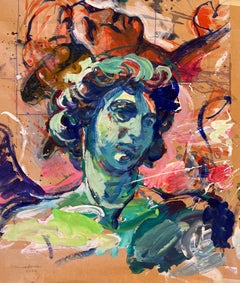 Angel Overlap - Colorful Painting of Bernini's Angel Sculpture in Rome