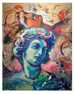 Engelsüberschneidung - Buntes Gemälde von Berninis Engelsskulptur in Rom