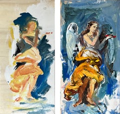 Angel with Nails I (diptych) - Figurative vs Abstract Representation of Angels