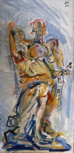 Engel mit Nägeln III - Ölgemälde, inspiriert von Berninis Engeln in Rom