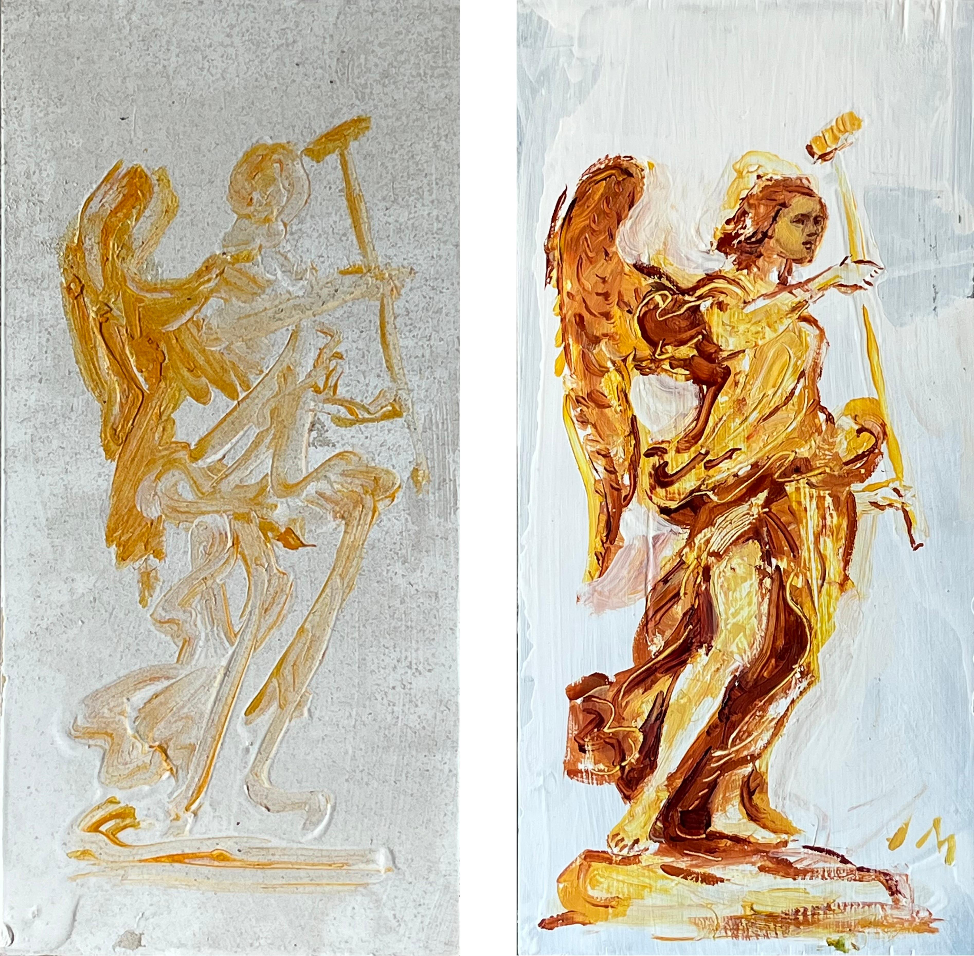 Ivan Markovic Abstract Painting - Angel with Sponge and Vinegar - Painting Inspired by Bernini
s Angels in Rome