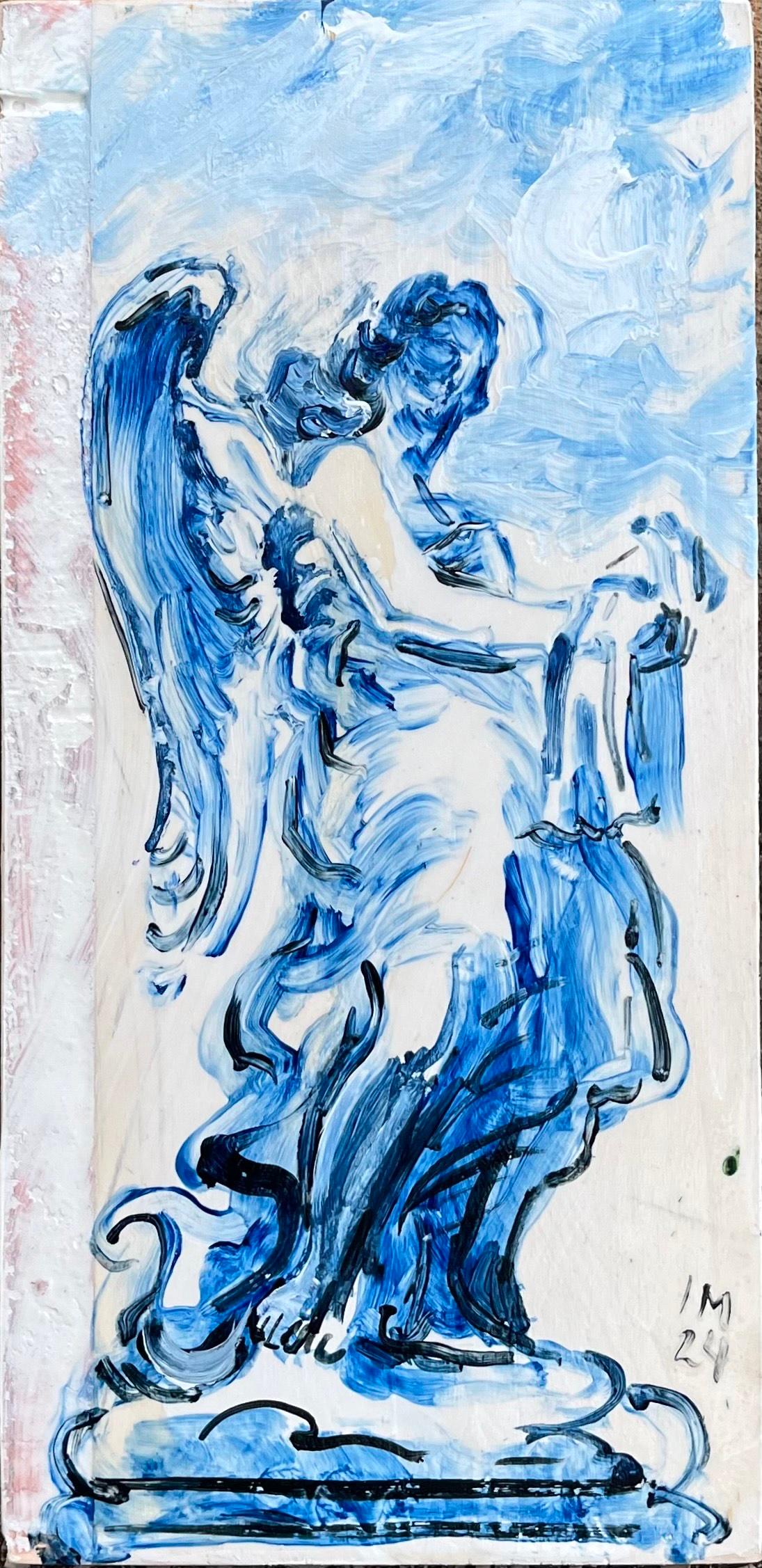 Blue Angel/Figure - Original Painitng Inspired by Bernini
s Sculptures in Rome