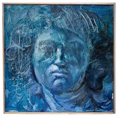 Hora azul II - Pintura inspirada en las esculturas de ángeles de Bernini en Roma