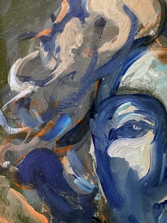 Blue Hour III - Painting inspired by Bernini's Angel Sculptures in Rome