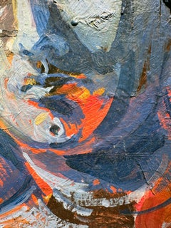 Blue Hour IV - Painting Inspired by Bernini's Angel Sculptures in Rome