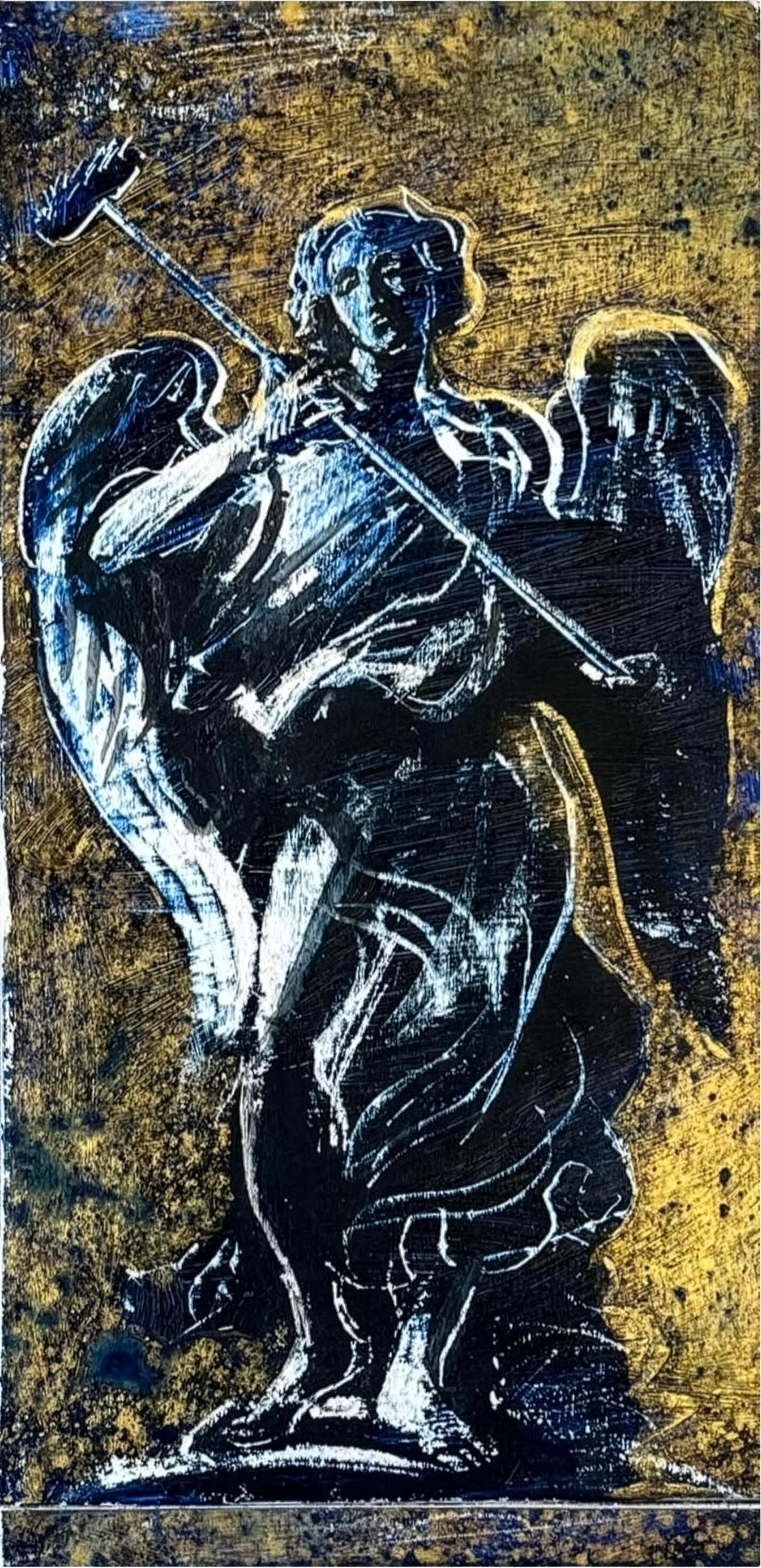 Ivan Markovic Figurative Painting - Forsaken - loose Figurative painting of Angel