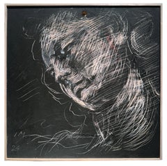 Porträt, nach Engel mit Schleier - Sgraffito-Porträt von Berninis Engelsskulptur