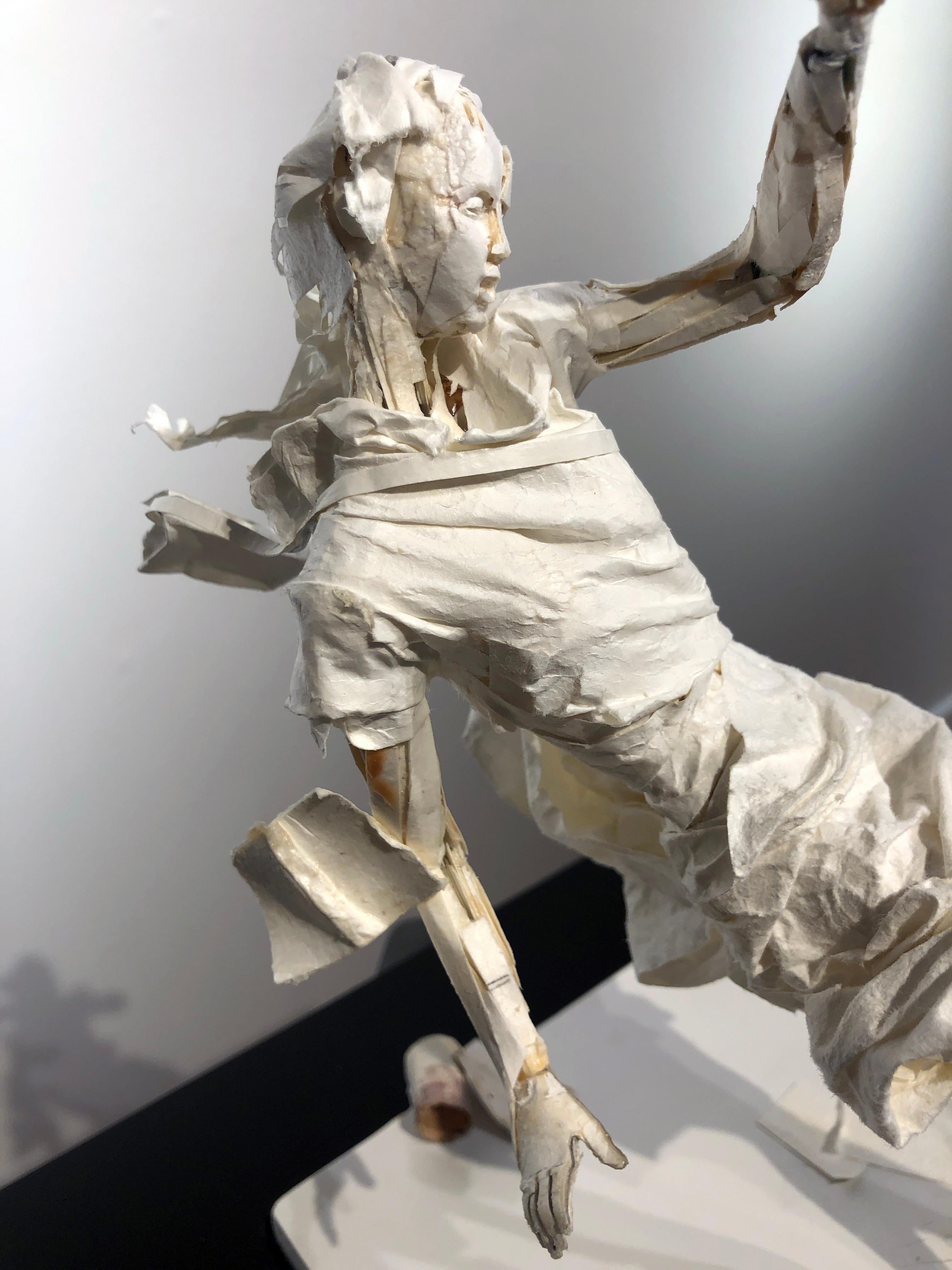 The East Wind Rises - Highly Detailed Paper Sculpture of Woman in a Wind Storm 6