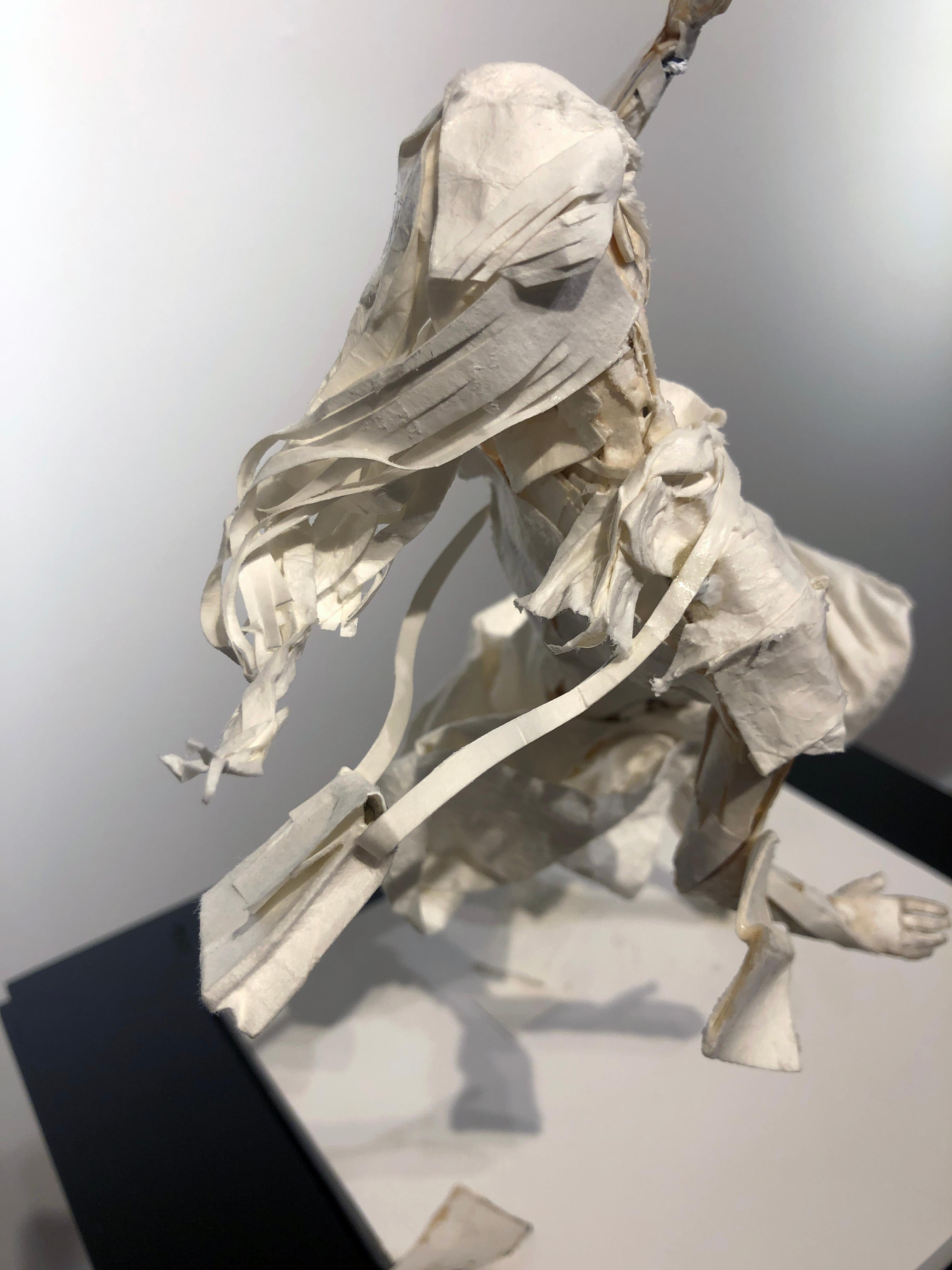The East Wind Rises - Highly Detailed Paper Sculpture of Woman in a Wind Storm 7