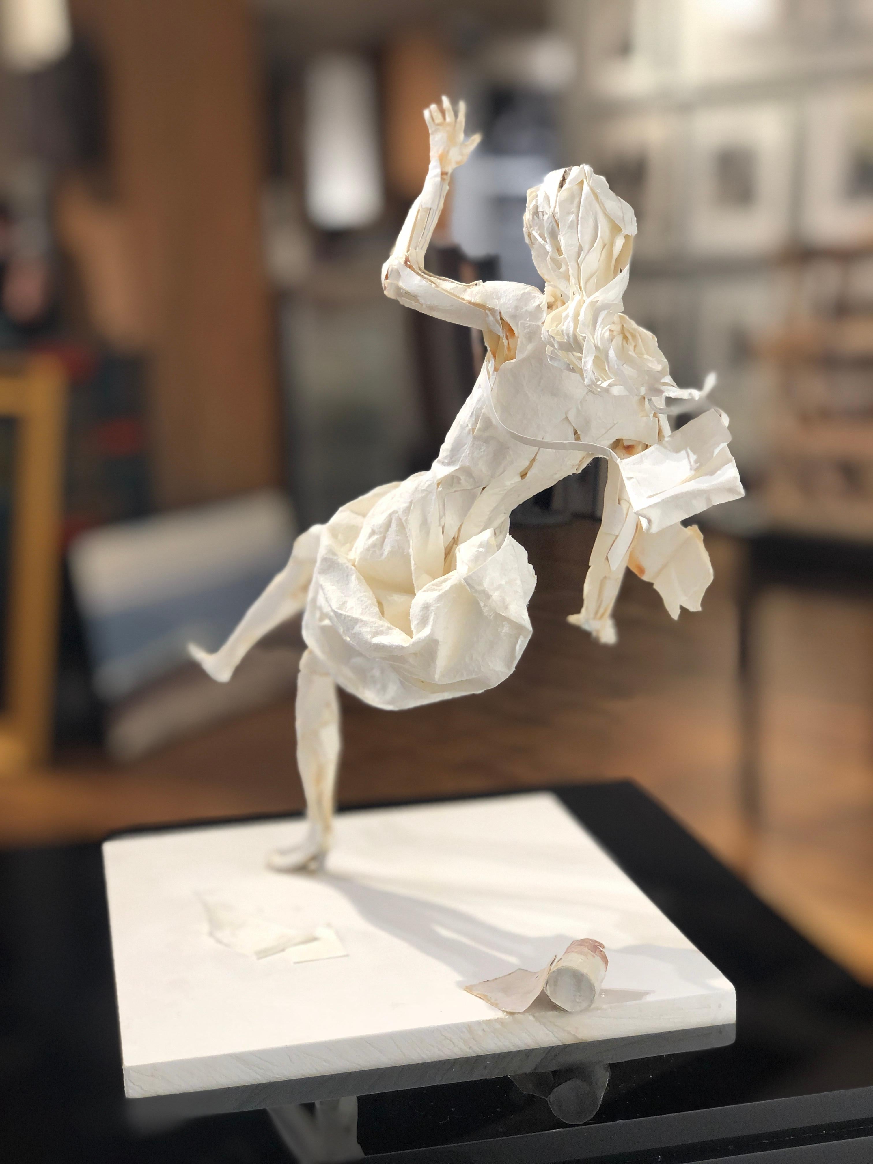 The East Wind Rises - Highly Detailed Paper Sculpture of Woman in a Wind Storm 1