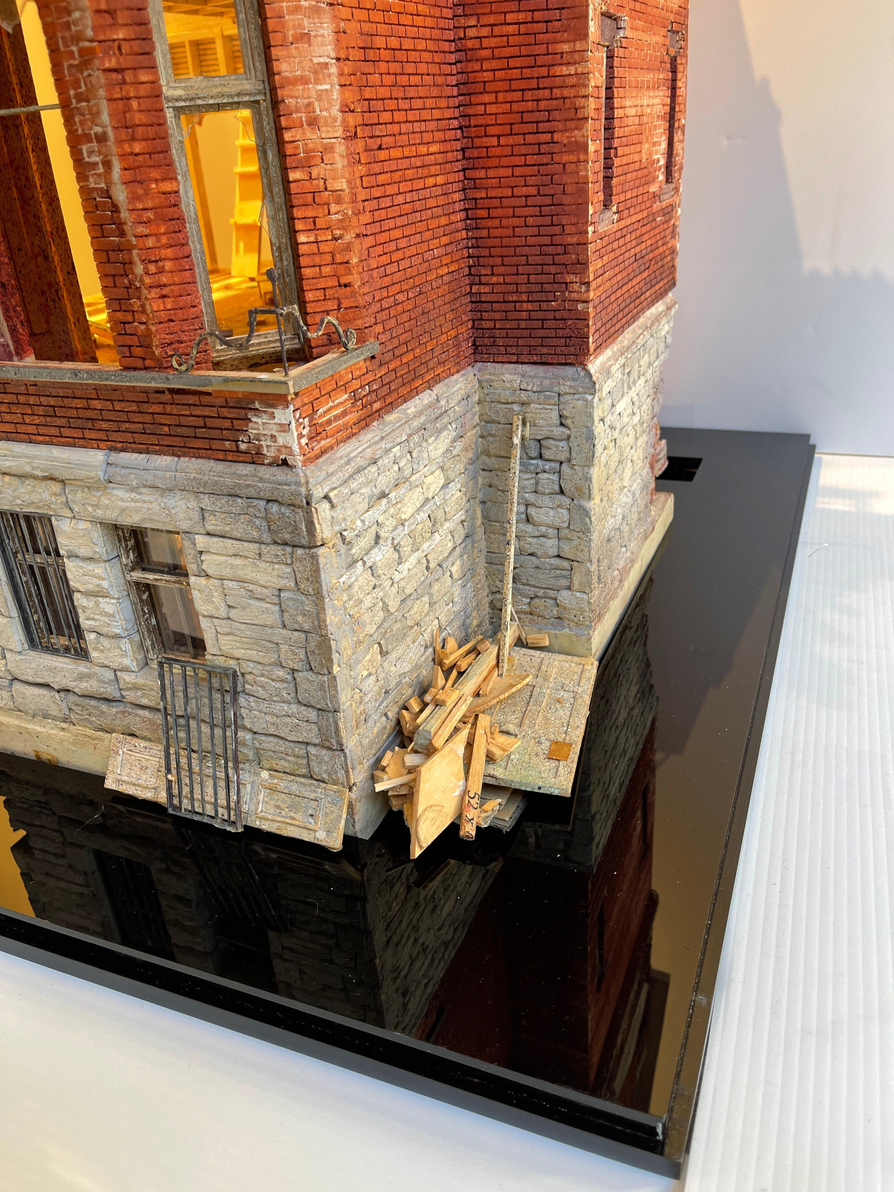 The Redpath Mansion - Highly Detailed Scale Model Sculpture, Crumbling Building For Sale 11