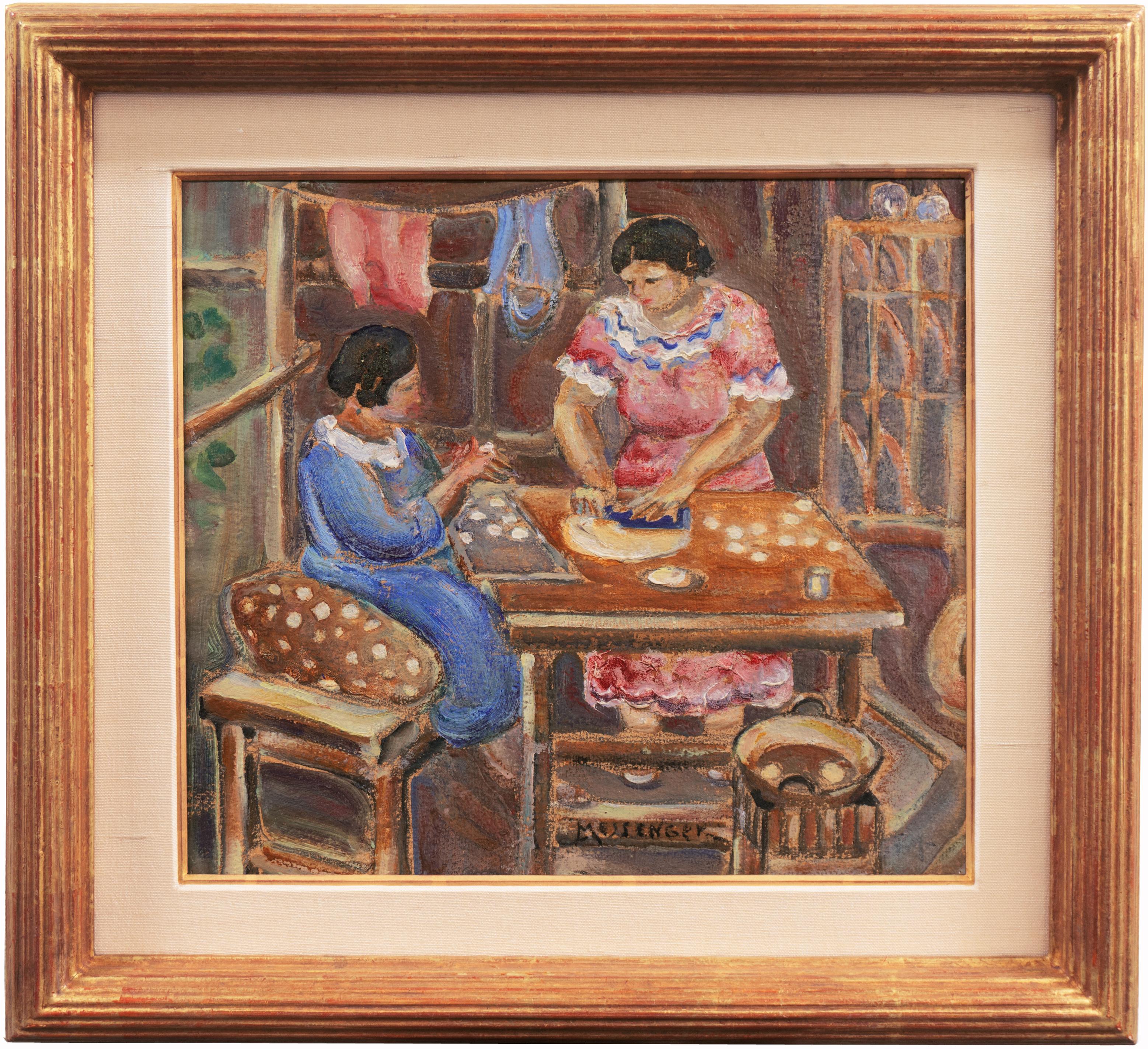 'Making Empanadas', California Watercolor Society, San Diego Museum of Art - Painting by Ivan Messenger