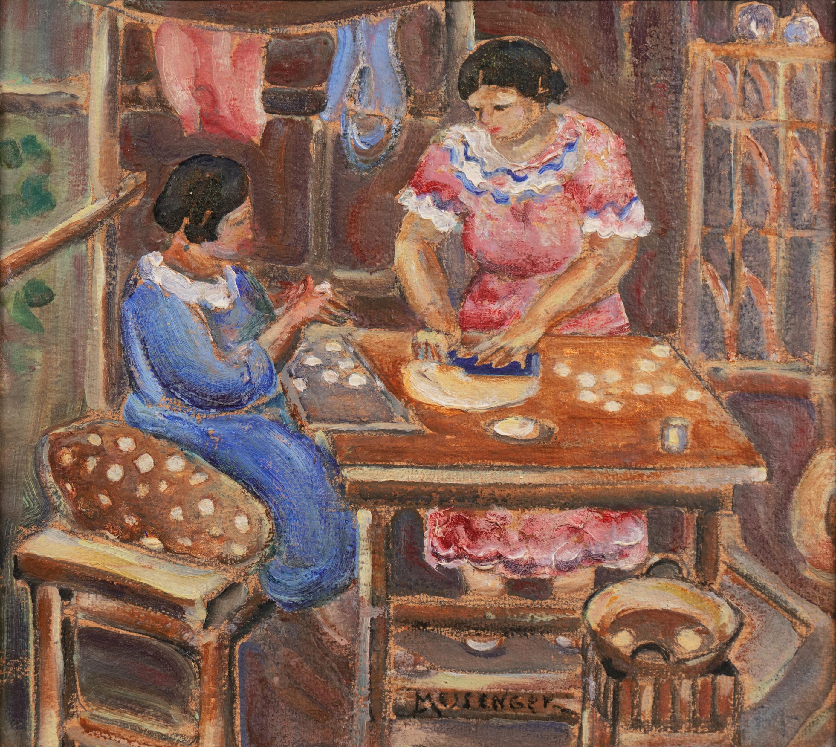 Ivan Messenger Interior Painting - 'Making Empanadas', California Watercolor Society, San Diego Museum of Art