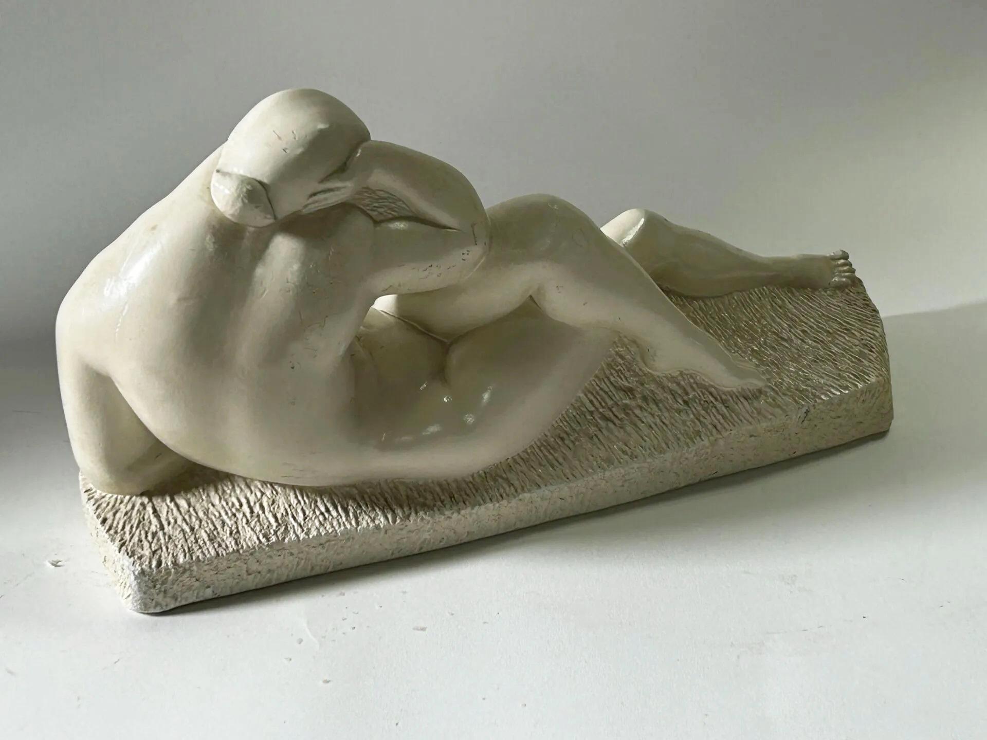 Ivan MESTROVIC (1883-1962) después de, Mujer pensativa  escultura art decó de escayola 1927 Art Decó en venta